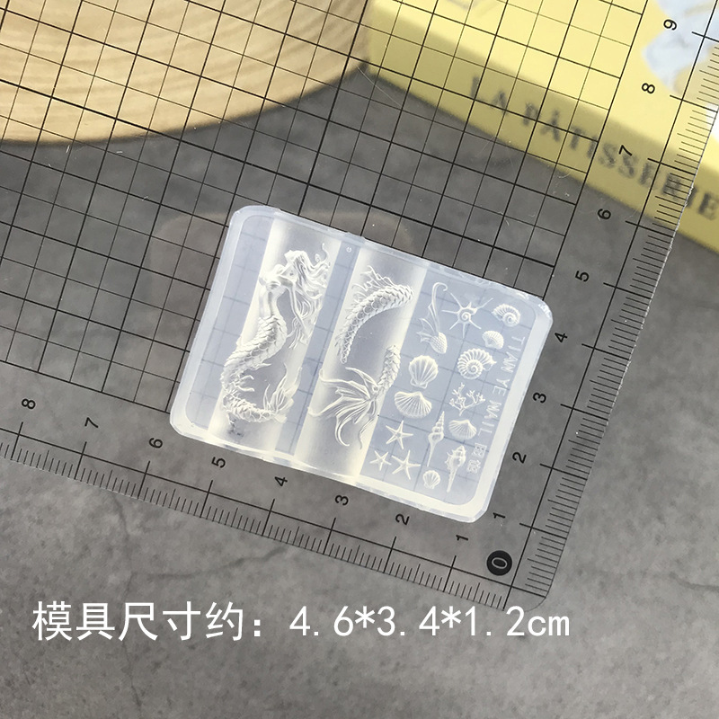 网红新款美甲美人鱼模具立体人雕花人鱼姬造型美甲店装饰工具|undefined