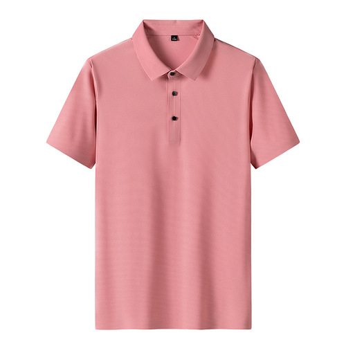 Men's Summer Thin Polo Shirt Men's Cashmere Silk Polo Shirt Business Casual Elastic Collar Shirt T-shirt