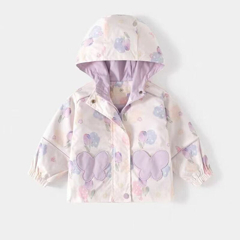 女童秋装外套2025新款儿童洋气小童连帽上衣休闲春秋宝宝衣服紫色|undefined
