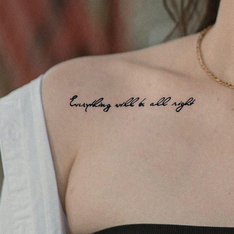 Healing Quotes Minimalist Handwritten Cursive Tattoo Stickers Waterproof Long-Lasting English Short Phrases Chest Stickers Healing Quotes Minimalist Handwritten Cursive Tattoo Stickers Waterproof Long-Lasting English Short Phrases Chest Stickers
