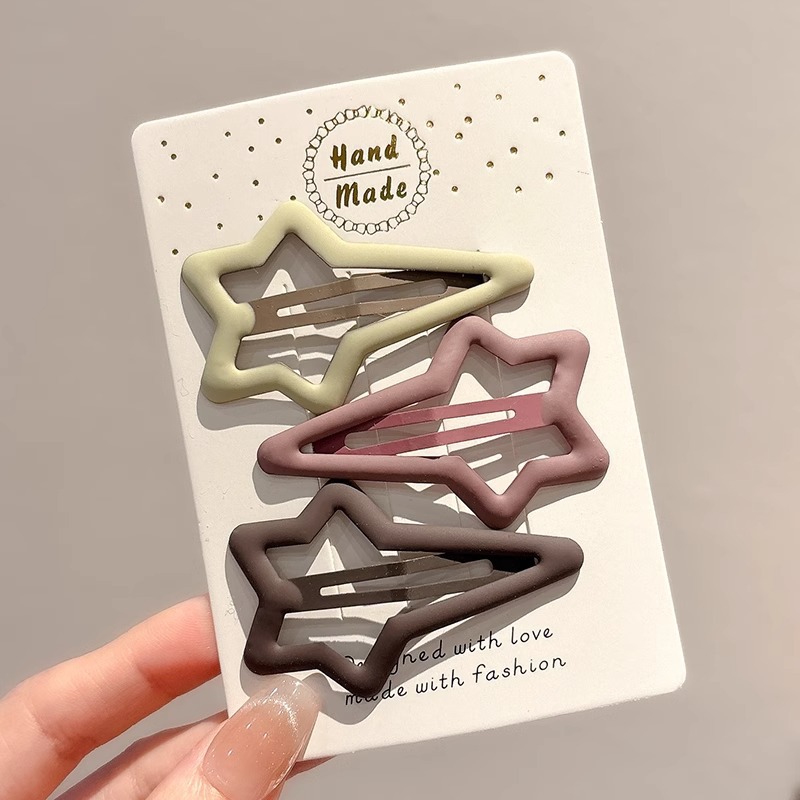 Niñas color caramelo estrellas pinzas de cabello tocado niñas lindas pinzas de cabello frangeo pinzas de cabello niños al por mayor