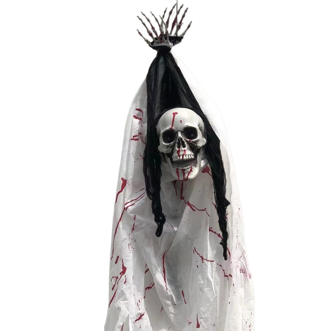 Decoración de Halloween sangre calaveras calaveras amarrados mano colgando fantasmas props luminoso horror habitación embrujada colgante escenario aterrador