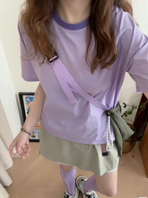 多巴胺紫色速干衣短袖女夏季薄款凉感户外防晒羽毛球衣插肩袖t恤