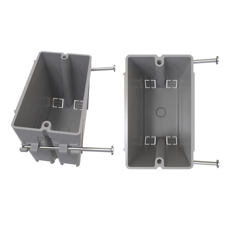 American 22 Cu.In.One Gang新型工作开关/插座盒，带固定钉子3-1