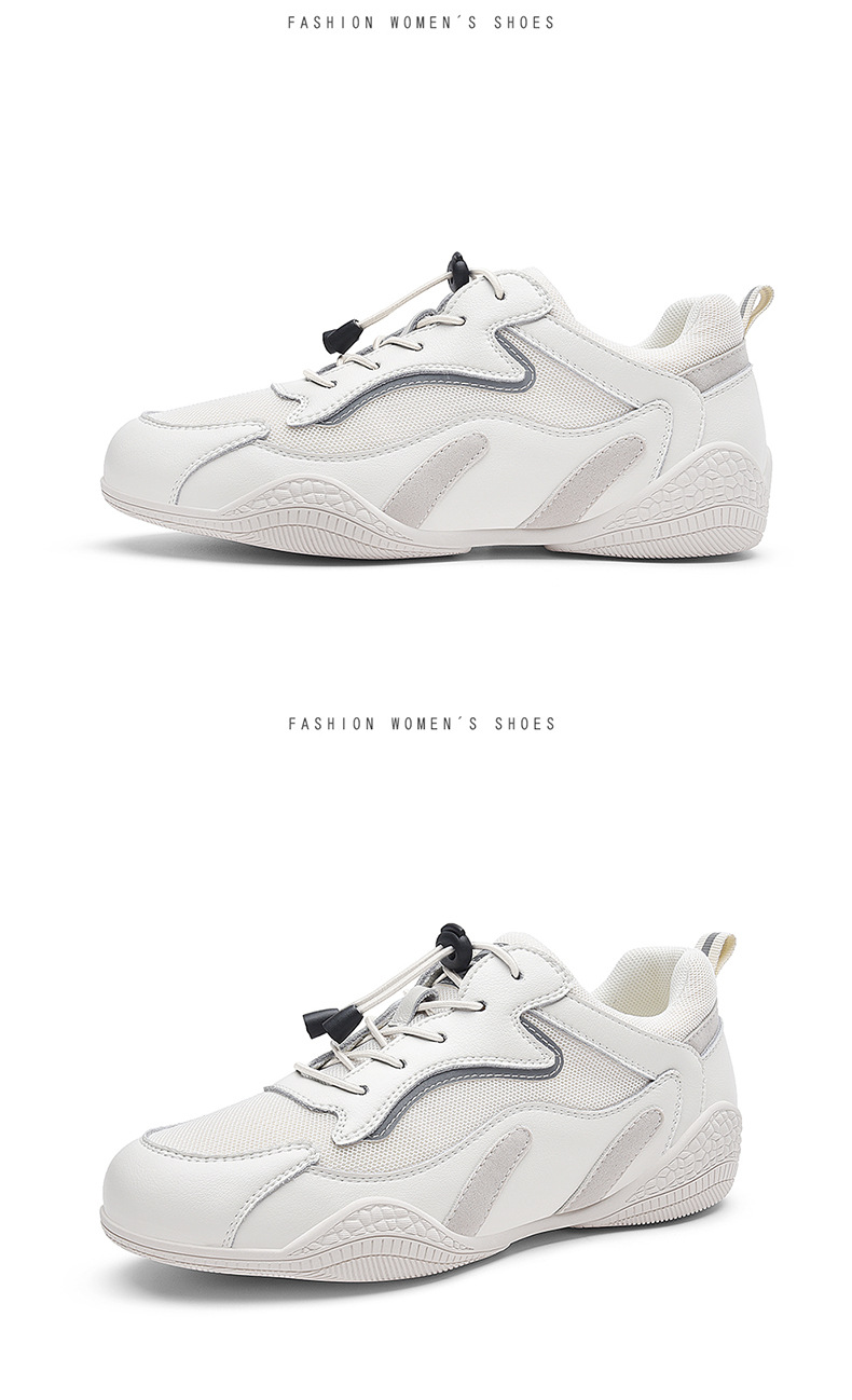 Giày sneaker nữ da thật đế mềm lưới thoáng khí dáng thể thao nhẹ xuân hè 2024 — Xám be 58231 LJ, Màu đen 58231 LJ, Màu hồng 58219 LJ, DH 58278-1 gót trắng cao 3cm mẫu thoáng khí mùa hè chi tiết 25