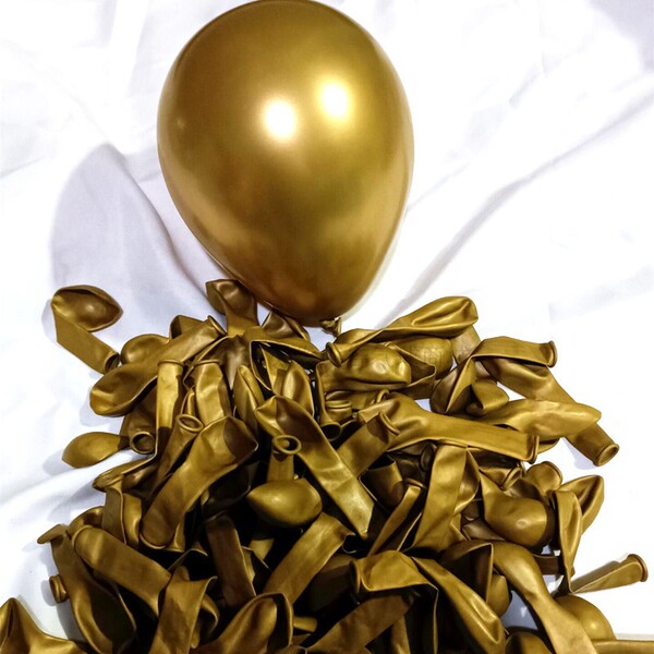 Matte black white golden balloon