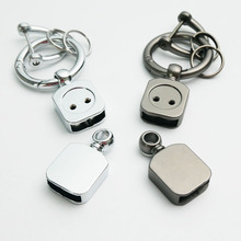 锌合金钥匙扣配件压铸工艺方扣简约五金汽车贴车标金属车载