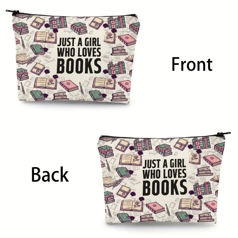 Transfronterizo Amazon Temu popular de lino de doble cara impresa bolsa de almacenamiento de cosméticos bolsa de las mujeres multi-funcional bolsa de cremallera