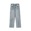 summer new pattern blue Washed Easy Straight Nine points Basics leisure time Japan and South Korea cowboy trousers men's wear