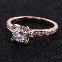 Кольцо с муассанитом, женское кольцо из розового золота 14K/18K, 2 карата, 3 карата, праздничный подарок, индивидуальная система D