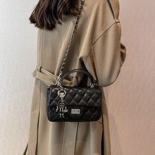 小香风菱格链条小方包包女2024春新款潮通勤斜挎包百搭单肩包收纳