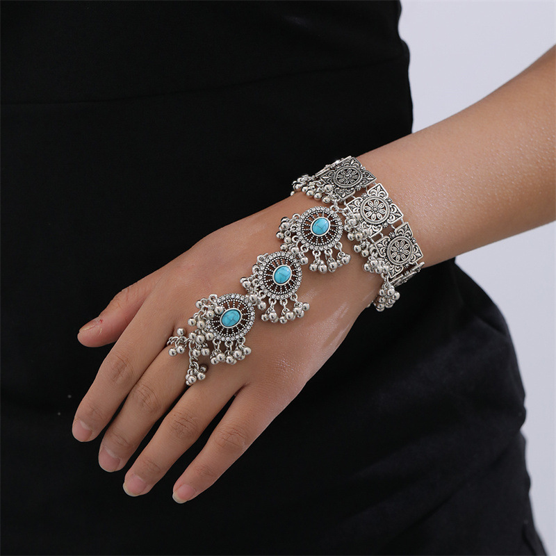 Vintage Ethno Ringarmband Aus Metall Mit Perlen Und Kristallen_voghion.com