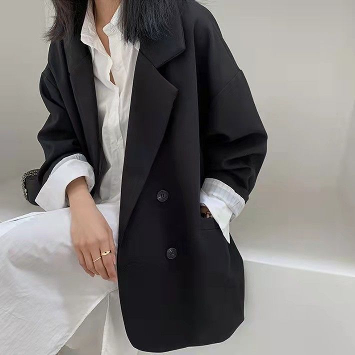 小西装外套女2025春春秋新款时尚韩版气质宽松学院风西服女上衣潮|undefined