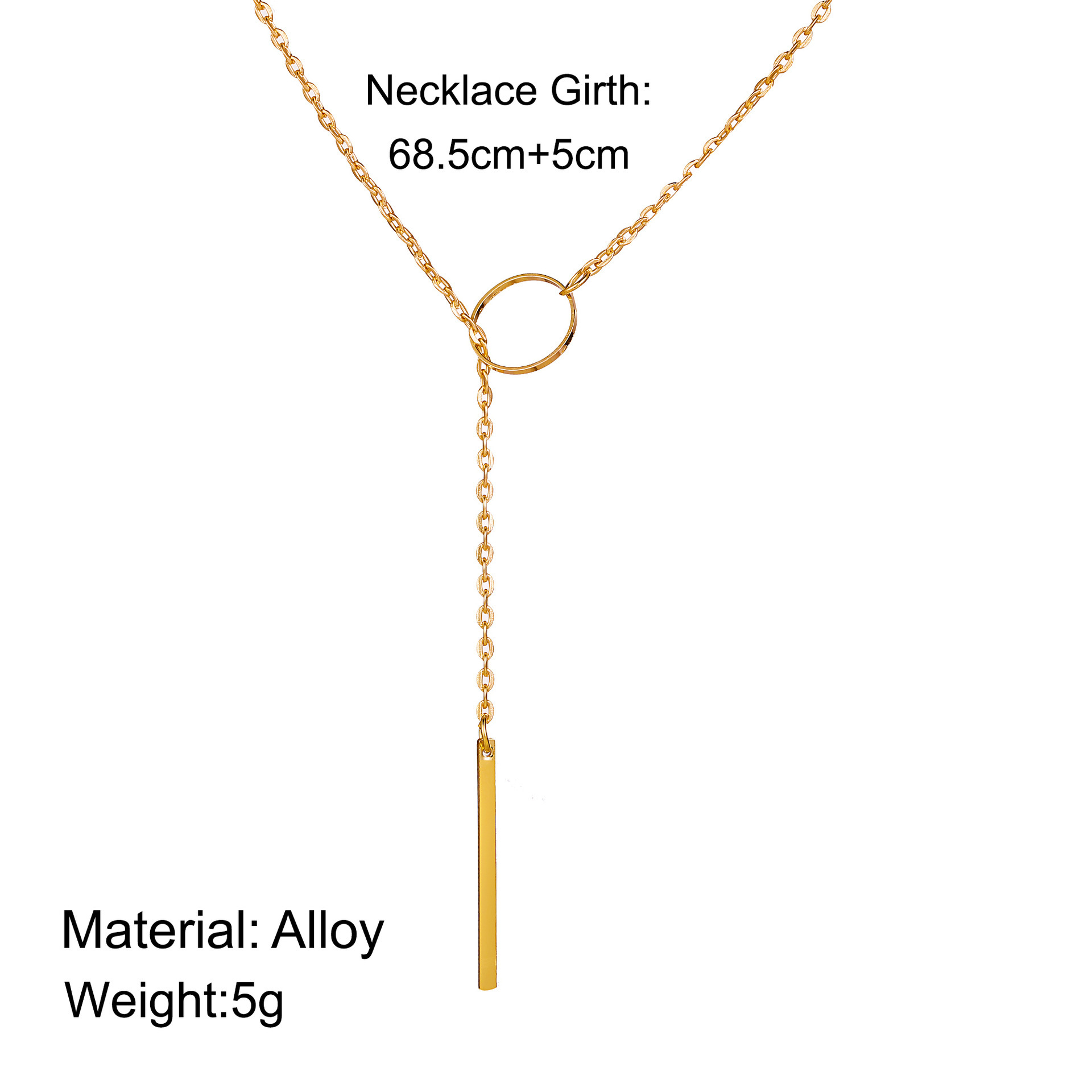 NJ580 Han Zhishang Pengke Fashion Jewelry Simple Metal Ring Short Necklace Women's Collarbone Chain Necklace