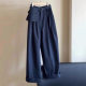 recommend! dark blue Relaxed-fit Loose Fashionable Overalls Simple All-match Casual Pants with Waist Bag