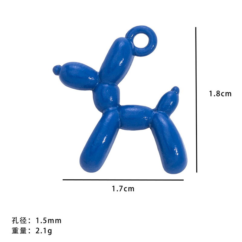 人気の合金ペイントバルーン犬かわいいキャンディーカラーの子犬ペンダント立体ネックレス diy 合金ジュエリーアクセサリー|undefined