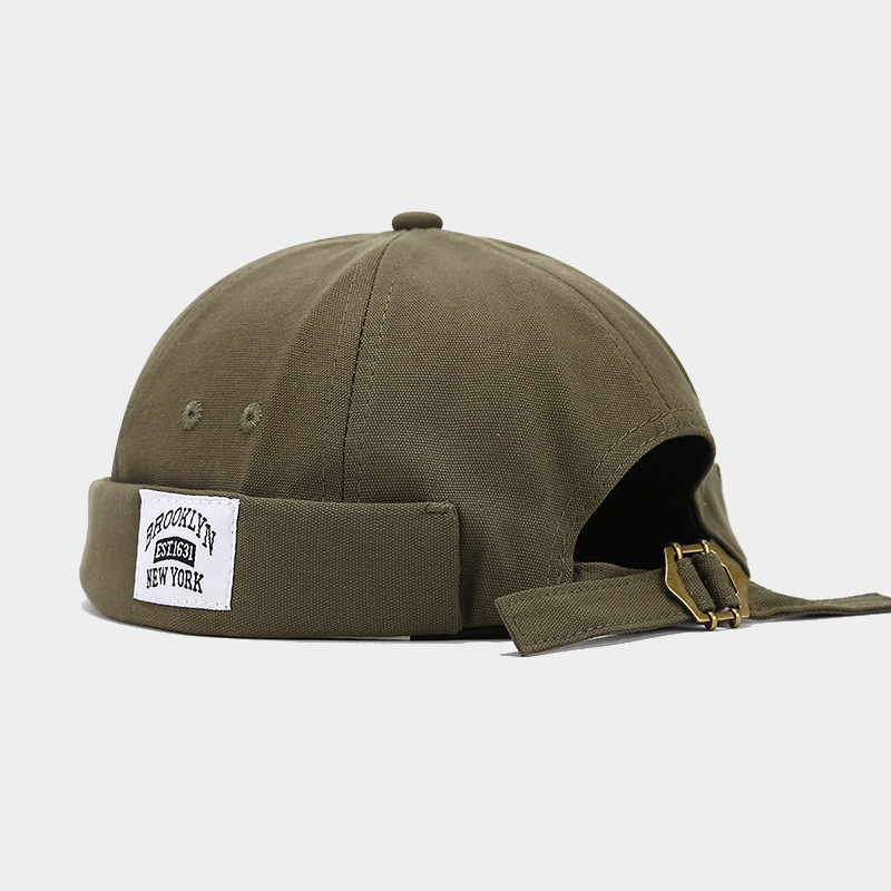 Sombrero de mujer de Moda de Primavera nuevo sombrero de melón retro sin ala estilo coreano versátil sombrero de piso de los hombres de la calle hip hop yuppie sombrero