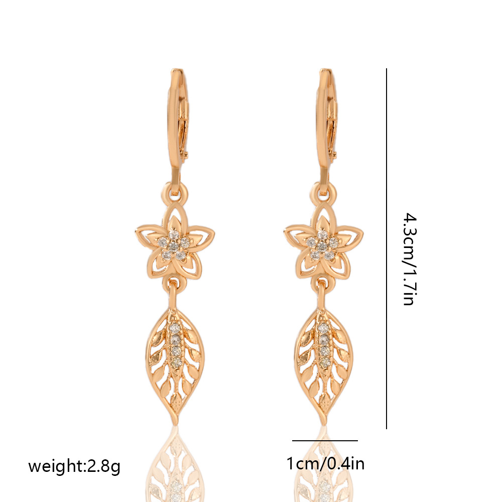 7g Weight Copper Ear Needle Material Zircon Inlay Material Drop Earrings Classification 1 Pair Quantity Date, Tea Party Occasion Copper Material Leaves, Heart Shape, Butterfly Pattern Women's Gender Plating, Inlay Design Modern Style, Classic Style Style 1 Pair Modern Style Classic Style Leaves Heart Shape Butterfly Plating Inlay Copper Zircon Drop Earrings 10