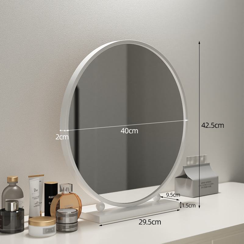 Espejo de vestir redondo espejo de vestir lujoso dormitorio escritorio dormitorio de estudiantes escritorio hierro forjado espejo de vestir espejo de vestir