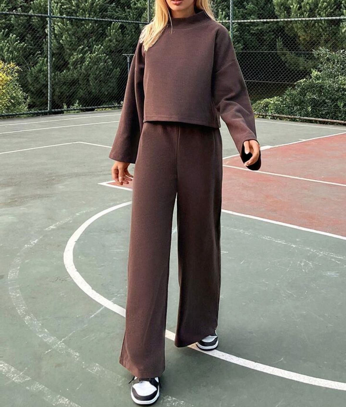 Damenbekleidung Herbst lässig faulen Stil gestrickte langärmelige Tops locker und bequem Hosenanzug_voghion.com