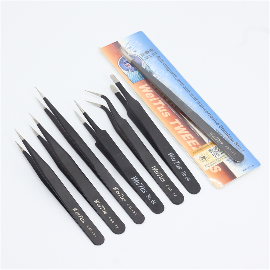 不锈钢镊子加厚尖头工业用镊子维修工具diy手工美甲夹子批发