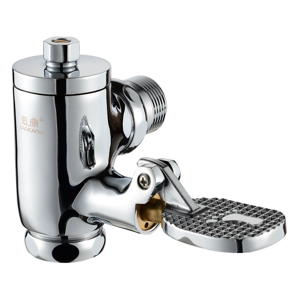 Сделано в Kangquan медный корпус с ножным промывочным клапаном 90 Угловой ножной клапан задержки сидения на корточках стул сливной клапан переключатель