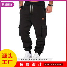 新款欧美男士秋冬休闲运动长裤工装裤男运动多口袋健身裤卫裤男