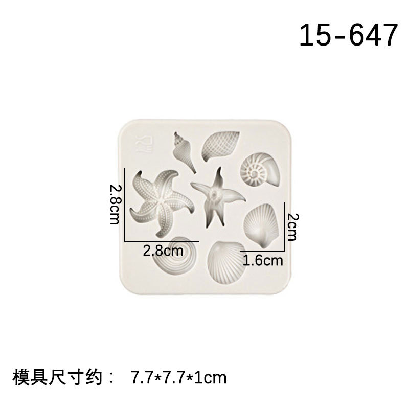 Decorativo animal marino sirena cola tamaño caballito de mar coral tortuga Concha Starfish fondant silicona molde chocolate