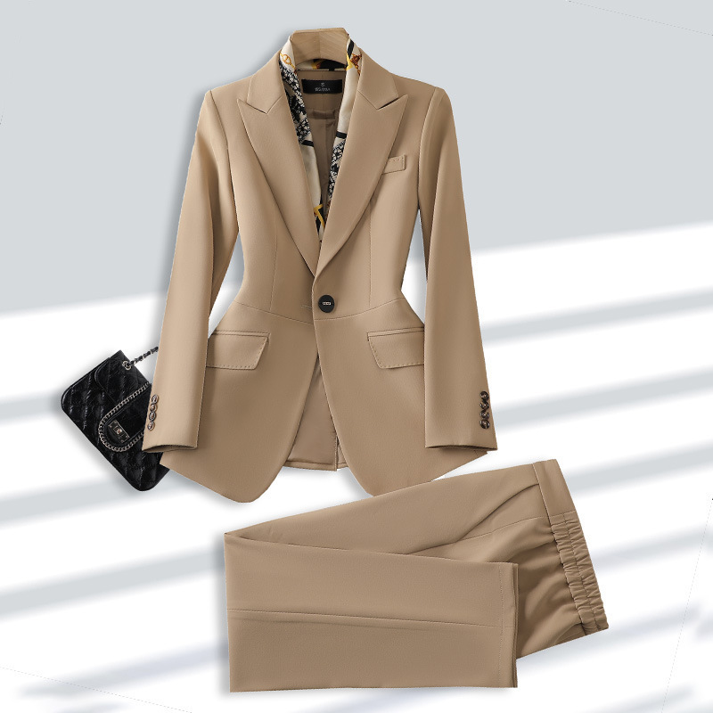 thumbnail image 1 of Traje profesional de manga larga para mujer, traje de pantalón formal, ropa de trabajo para entrevistas y ventas, 1 of 5