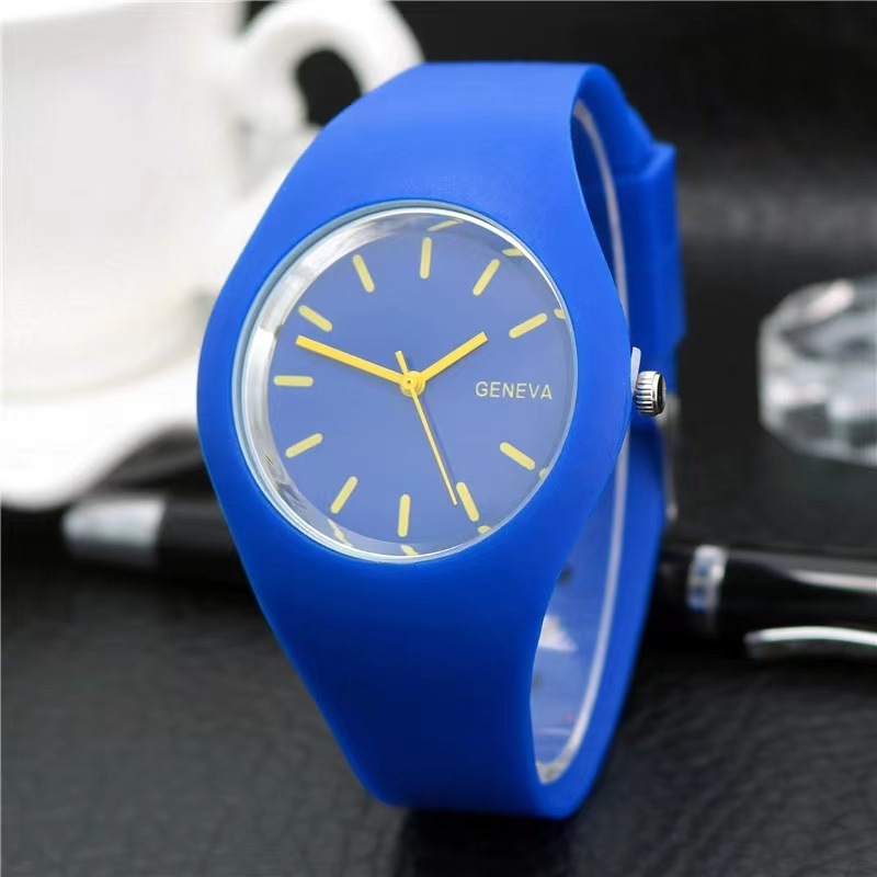 Foreign Trade Silicone Watch Geneva Student Women's Candy-Colored Quartz Watch Women's Fashion Trendy Watch