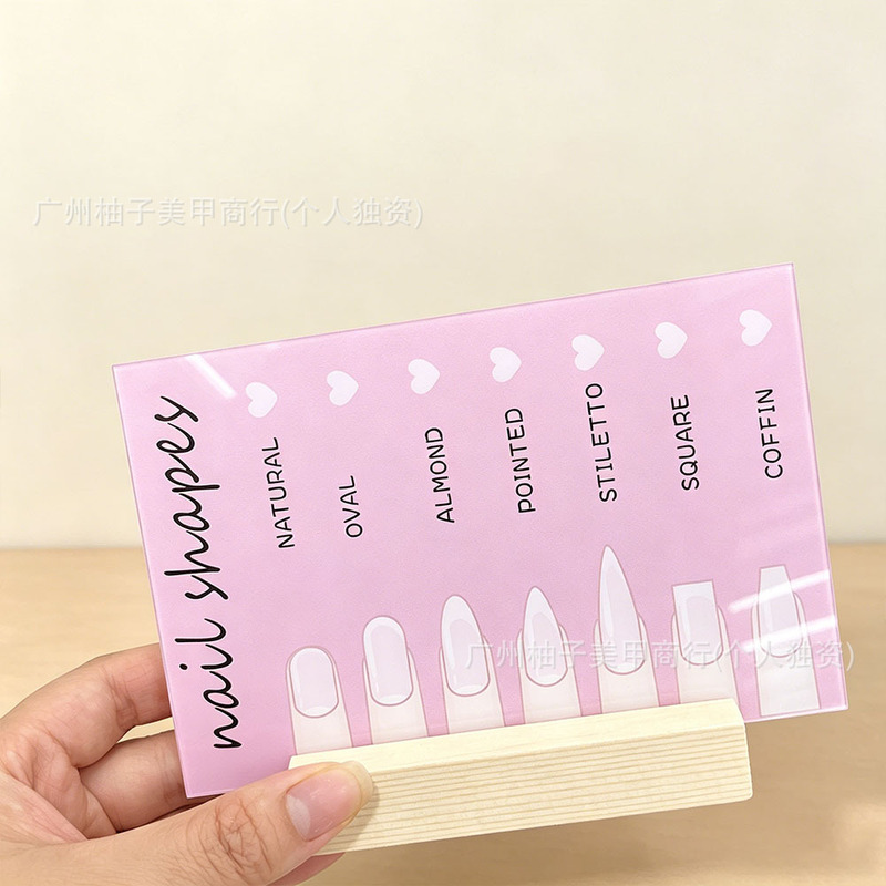 Nail Art Acrylic Nail Art Finger-Shaped Pink Display Stand Work Rack Nail Tips Display Storage Tool