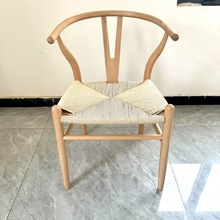 榉木Y椅全实木北欧现代简约家用餐椅日式休闲咖啡厅酒店餐厅靠背