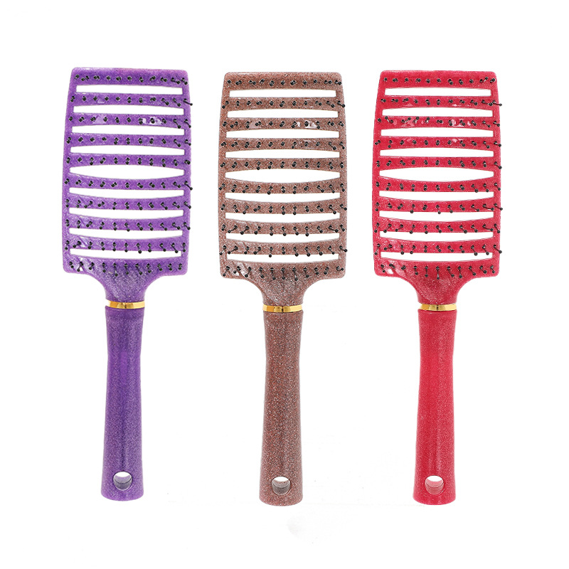 Yunli Brillante Peine para el cabello Peine de masaje hueco transfronterizo Peine de cabello suave antiestático portátil Peine esponjoso para la parte superior del cráneo