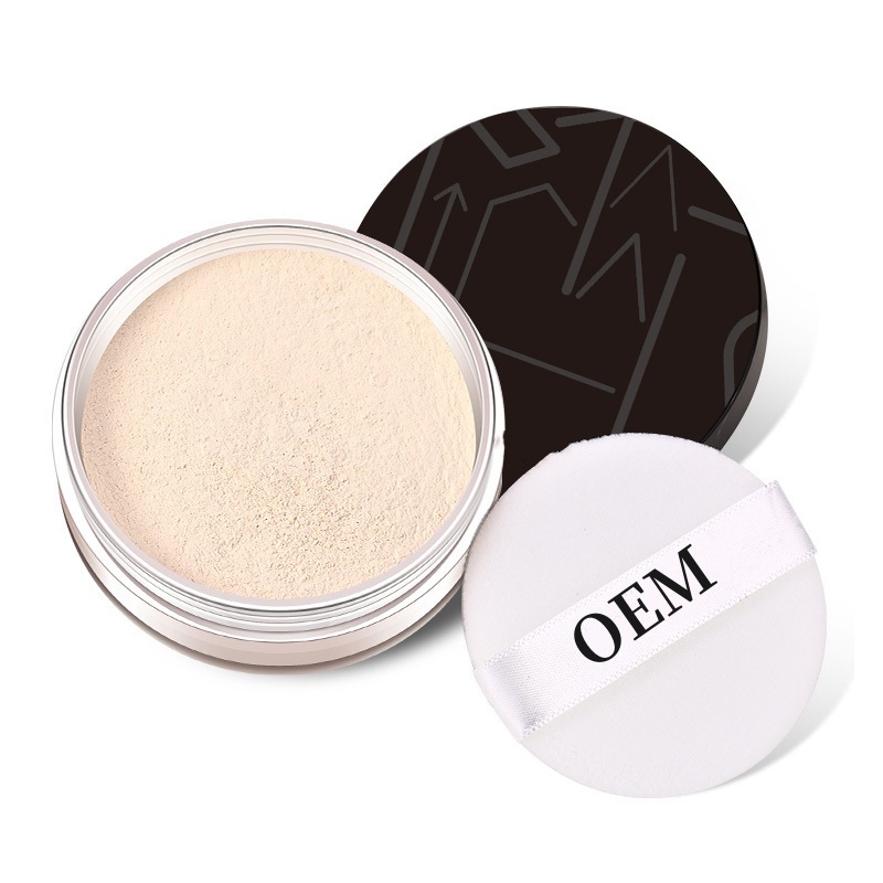 Polvo de maquillaje personalizado fuente de fábrica impermeable a prueba de sudor mantenimiento de maquillaje blanqueador polvo de miel transparente polvo de maquillaje en polvo OEM procesamiento