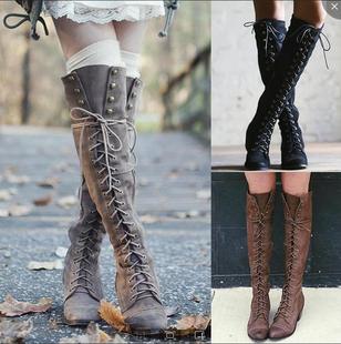 2022 cross-border foreign trade rivet boots autumn and winter New European and American women's shoes boots wish Amazon wholesale foreign trade