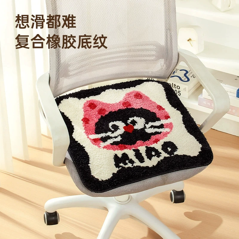 Зимние хохлатые подушки для домашнего офиса сидячие подставки для задницы мультфильм плюшевые подушки для стула нескользящие и прохладные студенческие сиденья