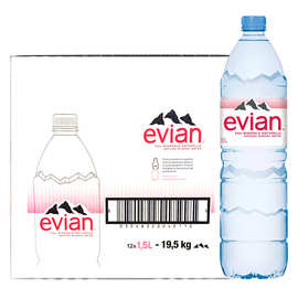 法国进口依云evian矿泉水 1500ml*12瓶 弱碱性矿泉水