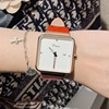 Fashionable trend swiss watch, square dial, calendar, belt, simple and elegant design