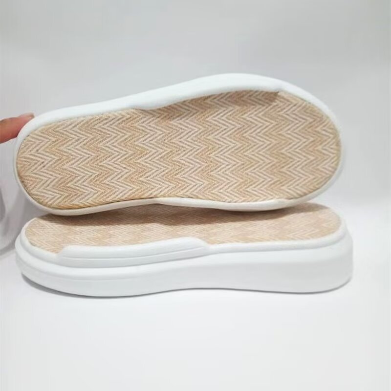 Ruzi Niu Shoe Soles, Mcqueen Wave-Patterned Linen Slipper Soles, Summer Crochet Woven Sandal Soles, Linen Non-Slip Thickened Soles