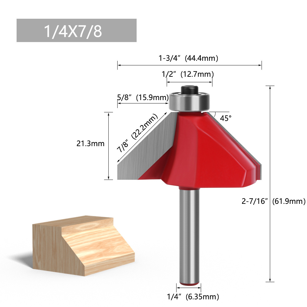 1/4 mango 6-MANGO Bevel cuchillo de encaje cuchillo redondo de carpintería semicírculo alivio cuchillo de carpintería fresadora máquina de corte