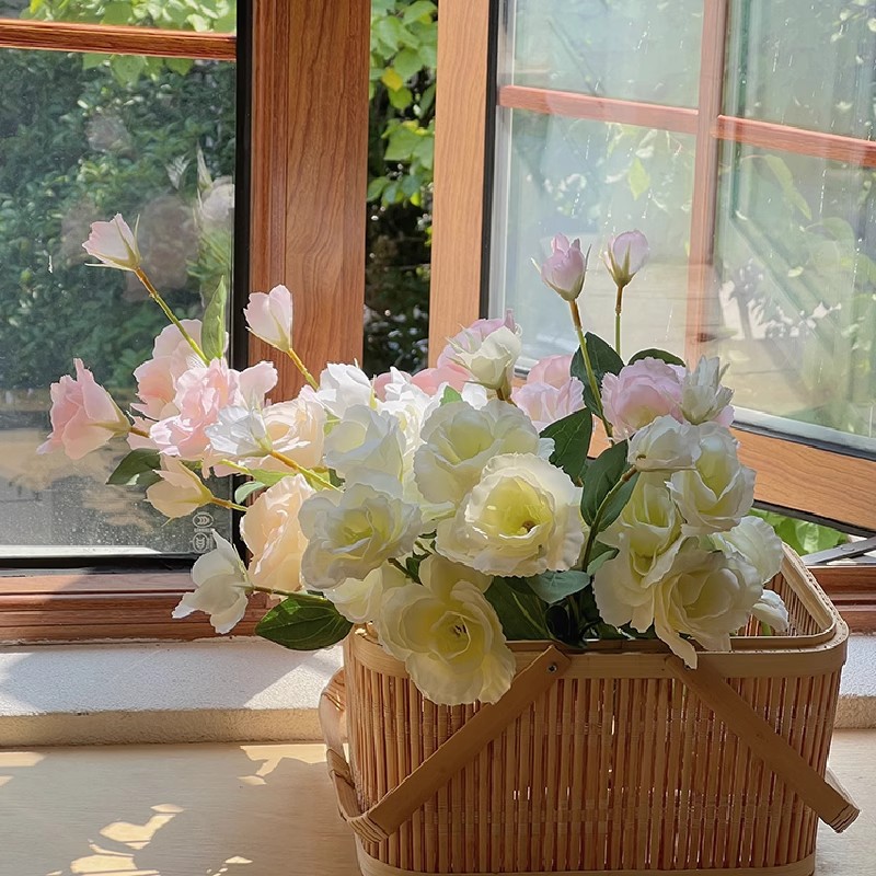 Ins Internet celebrity Lisianthus artificial flowers fake flowers home living room decoration ornaments wedding arrangements photography photography props