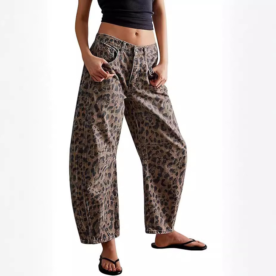 Jeans Rectos de Tiro Medio para Mujer de Mezclilla Holgados image 3