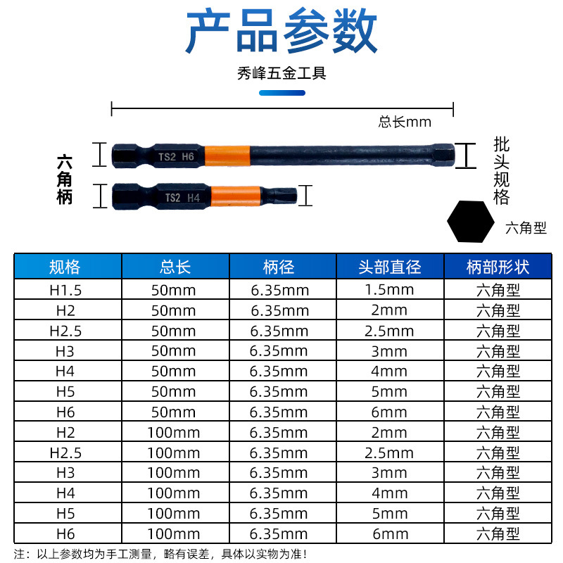黒の六角の風のロットの衝撃のロットのドライバーS2鋼のロットの強い磁気のドリルの延長の六角のロットのヘッド