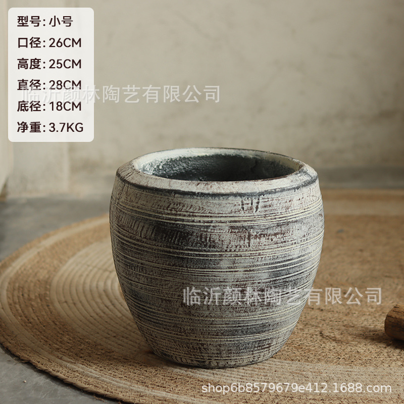 Retro gris creativo textura interior sala de estar maceta verde hotel centro comercial decoración patio gran maceta de aterrizaje