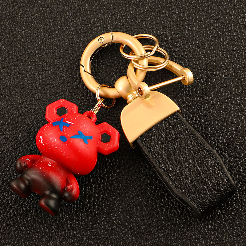 Llavero de coche transfronterizo osito INS macaron color violento llavero colgante bolso colgante llave