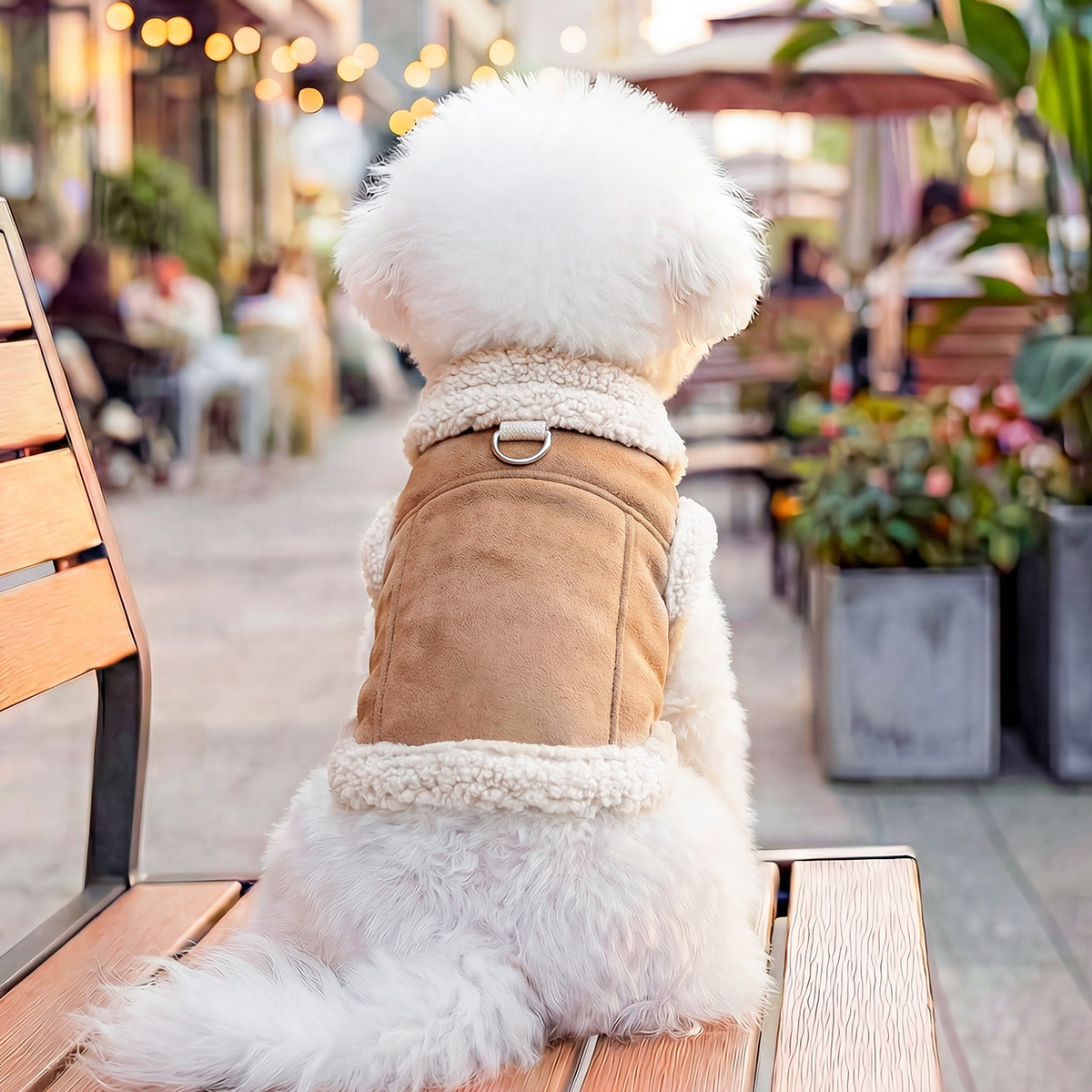 Ropa de mascotas otoño e invierno nuevo cálido forro de lana estilo coreano suéter cálido color frío-resistente Cordero polar tracción suéter