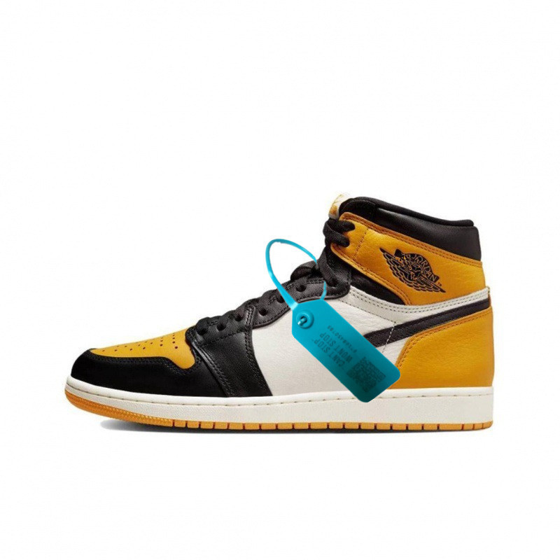 AJ1 하이탑 - 검정색과 노란색 발가락