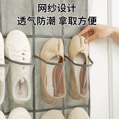 Door-back mesh shoe storage hanging bag organization bag wall-mounted hanging bag sundry storage bag wardrobe wall multi-layer cloth bag