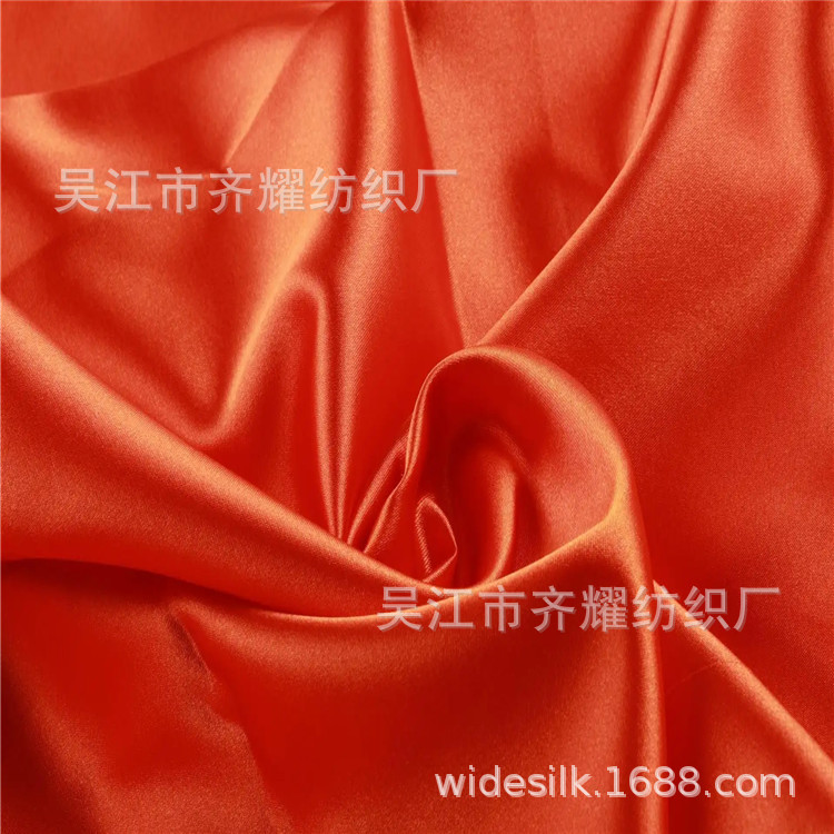 高弹缎弹力色丁布高弹亚光缎面三角丝纬弹厚色丁双色假捻绉