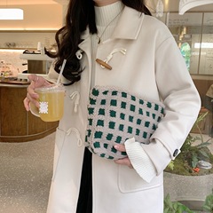 21031 Honeycomb Fleece Color-Collided Makeup Bag Travel Storage Bag Multi-Purpose Storage Bag Cleansing Bag Large Capacity